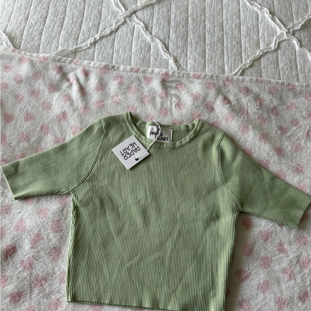 Ribbed Green Shirt